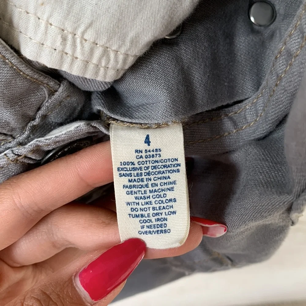 Grey Vintage American Eagle Overall Shorts - Picture 3 of 5